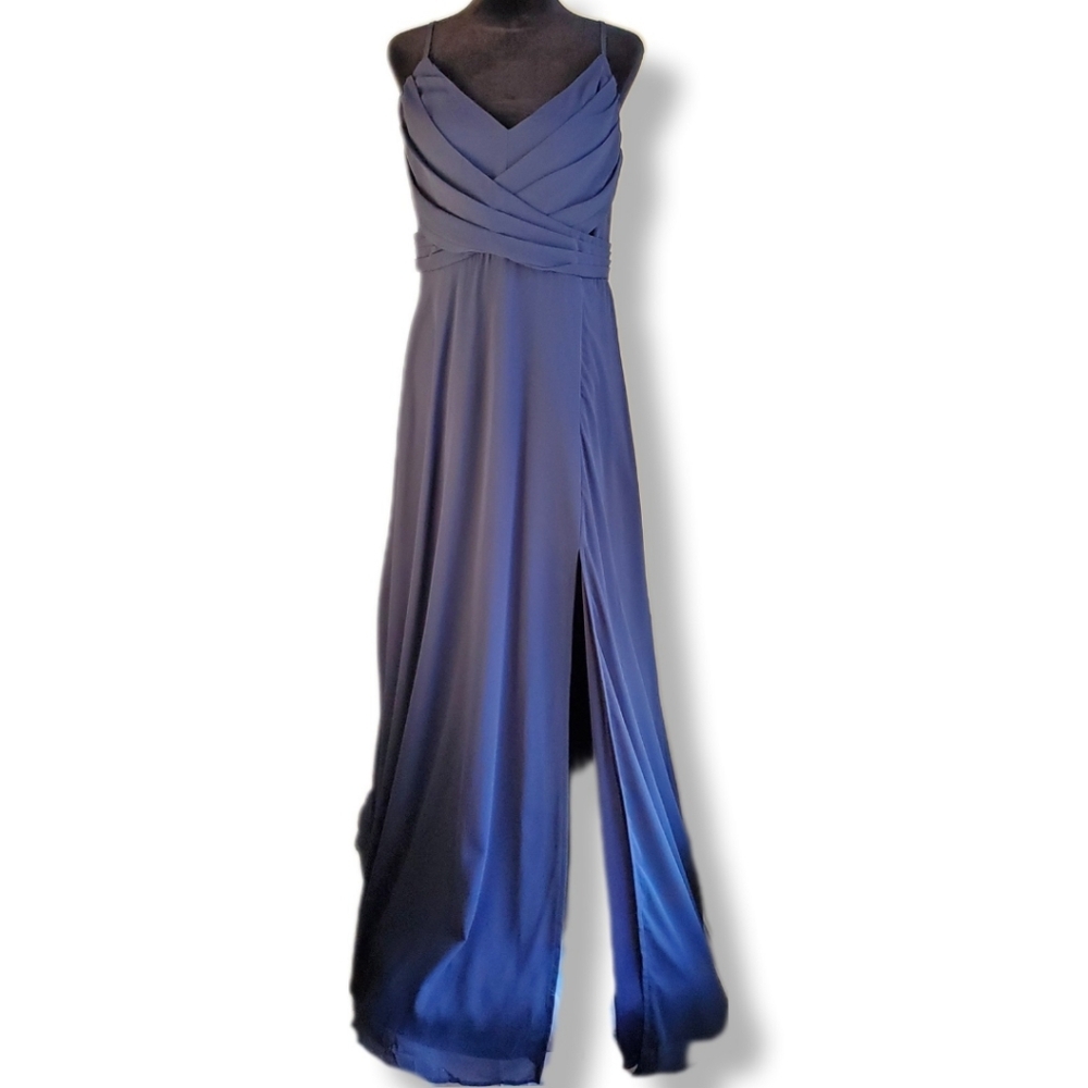 NWOT Lulus Event Ready Navy Blue Backless Lace-Up Maxi Dress Sz XL